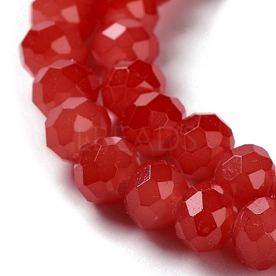Baking Paint Imitation Jade Glass Bead Strands DGLA-A034-J8MM-A32-1