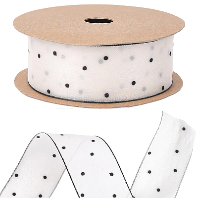 1Roll Printed Polyester Chiffon Ribbons OCOR-CY0002-35C-1
