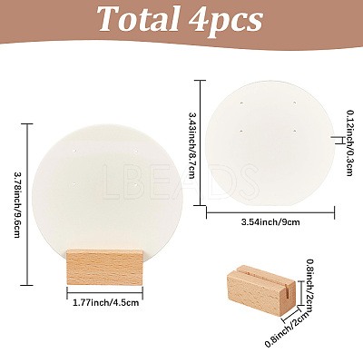 4 Bags Round Acrylic Couple Earring Display Stands EDIS-SC0001-17B-1