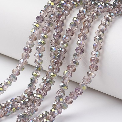 Electroplate Transparent Glass Beads Strands EGLA-A034-T6mm-S19-1
