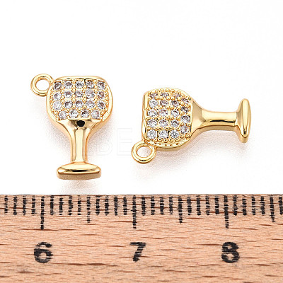 Brass Micro Pave Cubic Zirconia Charms X-KK-N263-67G-1