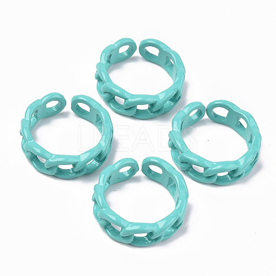 Spray Painted Alloy Cuff Rings X-RJEW-T011-29F-RS-1
