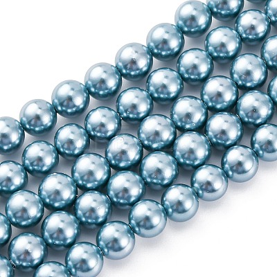 Shell Pearl Beads Strands BSHE-K015-6mm-02-1