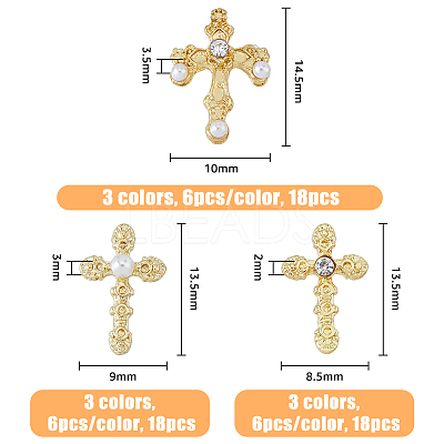 54Pcs 9 Style Zinc Alloy Rhinestone Cabochons MRMJ-HY0001-20-1