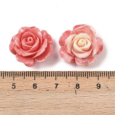 Synthetic Coral Dyed Carved Beads SHEL-Z003-03B-1