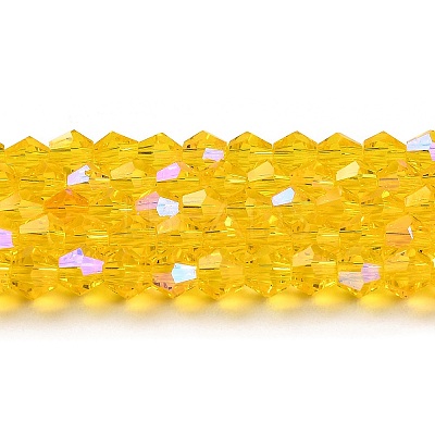 Transparent Electroplate Glass Beads Strands GLAA-F029-4mm-D22-1