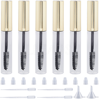 10Pcs DIY Plastic Empty Eyelash Bottle with 4Pcs 2ml Disposable Plastic Dropper with 2Pcs Mini Transparent Plastic Funnel Hopper MRMJ-GF0001-53B-1