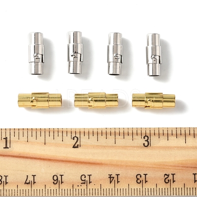 8 Sets 2 Colors Brass Locking Tube Magnetic Clasps KK-FS0001-61-1