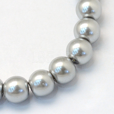 Baking Paint Pearlized Glass Pearl Round Bead Strands HY-Q003-4mm-34-1