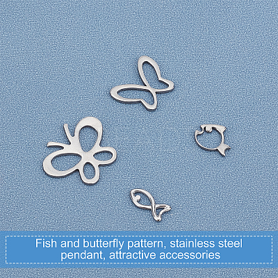 24Pcs 4 Style 304 Stainless Steel Linking Rings STAS-UN0023-74-1