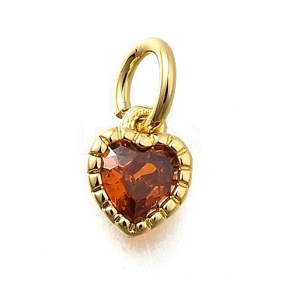 Brass Micro Pave Cubic Zirconia Charms KK-P295-14G-02-1