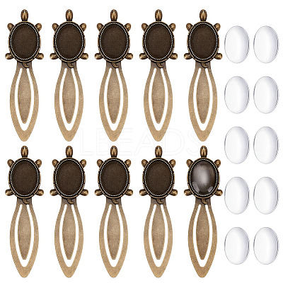 10Pcs Tibetan Style Tortoise Bookmark Cabochon Settings TIBE-ME0001-10-1