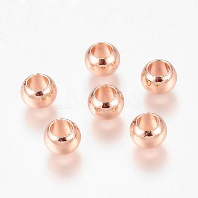 Environment Brass European Beads KK-P120-03RG-1