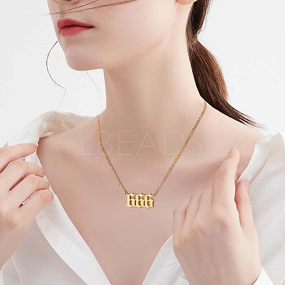 Number Pendant Necklace & Open Cuff Ring JX200A-1