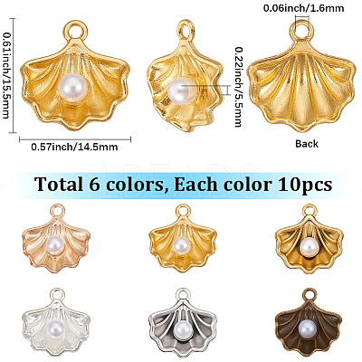 60Pcs 6 Colors Alloy Pendants FIND-SC0017-53-1