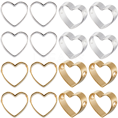 60Pcs 2 Colors Brass Bead Frame KK-SC0004-57-1