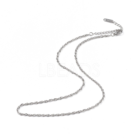 Non-Tarnish 304 Stainless Steel Rope Chain Necklace for Men Women NJEW-K245-010C-1