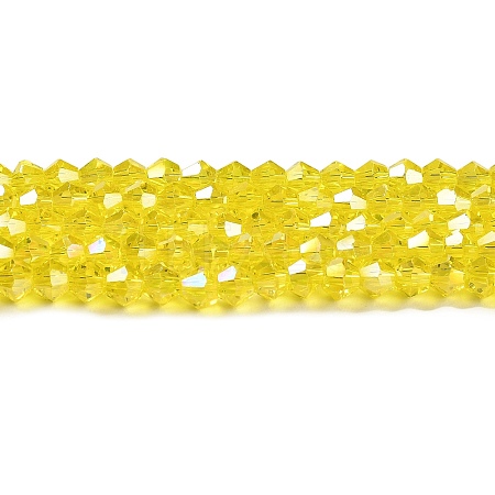 Transparent Electroplate Glass Beads Strands EGLA-A039-T4mm-B21-1