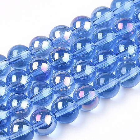 Electroplate Transparent Glass Beads Strands LS-GLAA-T032-T6mm-AB04-1