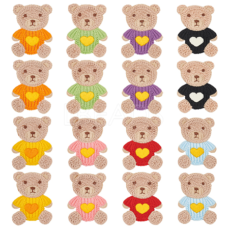 16Pcs 8 Colors Polyester Sew On Patches PATC-FG0001-98-1