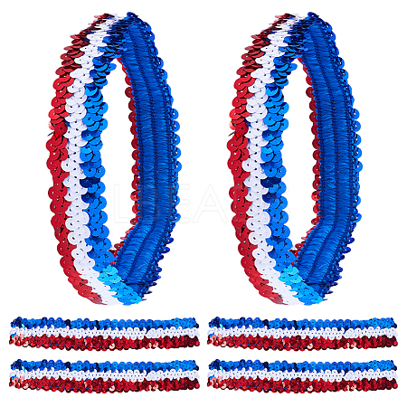 10Pcs Wide Stretch Sparkling Headband MRMJ-GF0001-45B-1