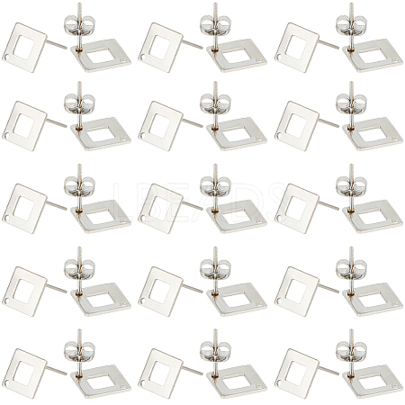 50Pcs 304 Stainless Steel Stud Earring Findings STAS-SC0008-58-1