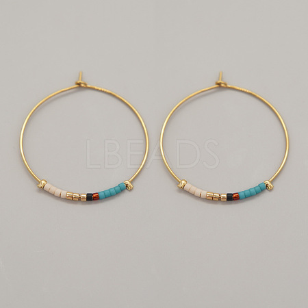 Bohemian Handmade Glass Seed Beads Hoop Earrings AM1646-6-1
