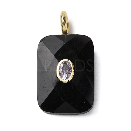 Natural Obsidian Faceted Pendants G-B186-01G-07-1