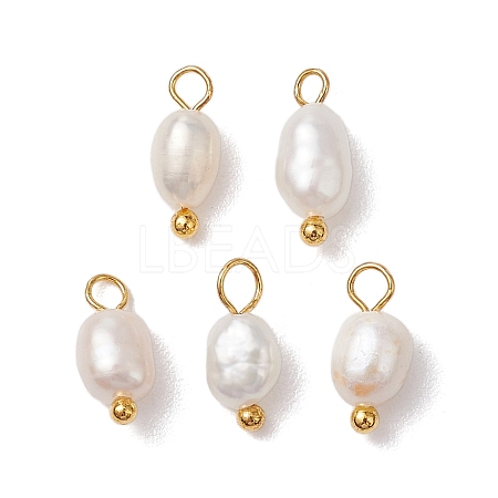 Natural Freshwater Pearl Potato Charms X-PALLOY-JF03202-01-1