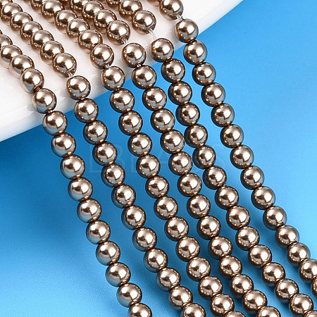 Baking Paint Pearlized Glass Pearl Bead Strands HY-N002-3mm-A06-1
