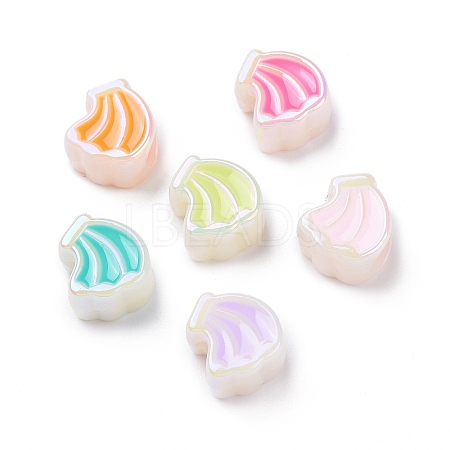 UV Plating Rainbow Iridescent Acrylic European Beads SACR-E009-24-1
