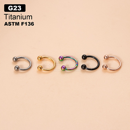 G23 Titanium Circular/Horseshoe Barbell Nose Rings WGFD71D-10-1