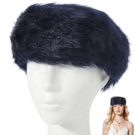 1Pc Faux Fur Fiber Yarn Warmer Headbands COHT-CY0001-01C-1