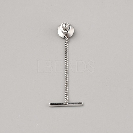 Brass Tie Tack Clutch with Chains KK-WH0083-11P-1