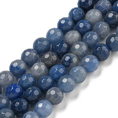 Dyed & Heated Natural Blue Aventurine Beads Strands G-E571-A10-01-1
