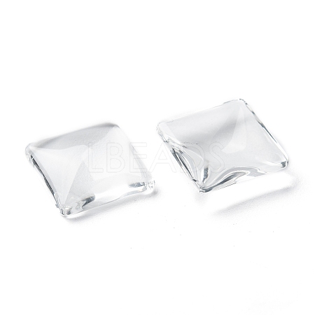 Transparent Glass Square Cabochons GGLA-S022-12mm-1