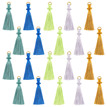 Olycraft 20Pcs 5 Colors Polyester Tassel Pendant AJEW-OC0003-44-1