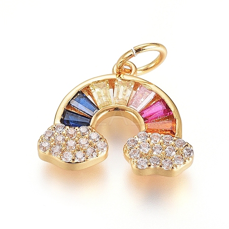 Brass Micro Pave Cubic Zirconia Pendants LS-ZIRC-G166-26G-1