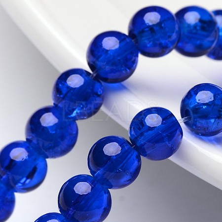 Crackle Glass Beads Strands X-CCG-Q001-6mm-14-1