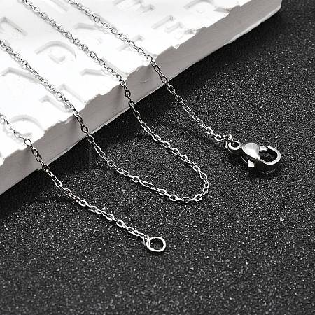 Non-Tarnish 304 Stainless Steel Cable Chain Necklaces X-NJEW-P248-01P-1