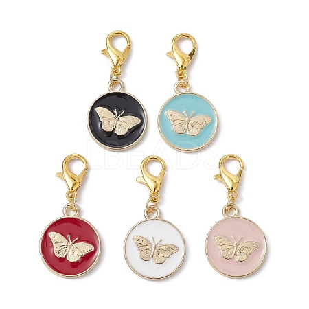 Alloy Enamel Pendant Decorations HJEW-JM01517-1