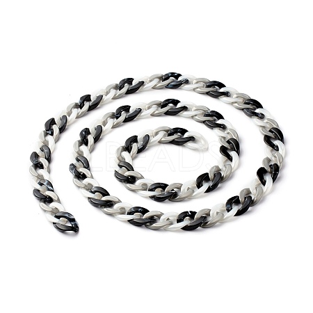 Handmade Acrylic Curb Chains AJEW-JB01029-1