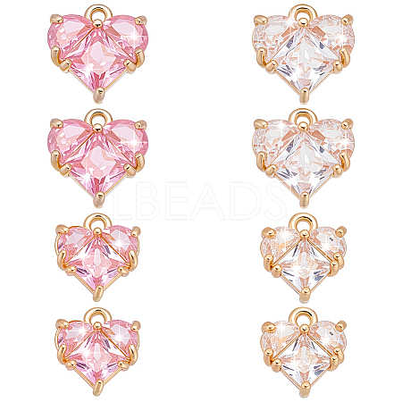 8Pcs 4 Styles Brass Charms KK-WR0001-60-1