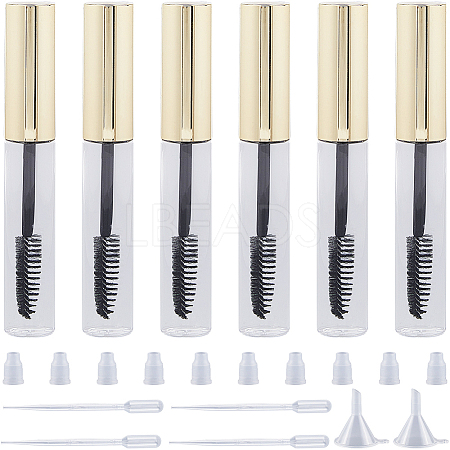 10Pcs DIY Plastic Empty Eyelash Bottle with 4Pcs 2ml Disposable Plastic Dropper with 2Pcs Mini Transparent Plastic Funnel Hopper MRMJ-GF0001-53B-1