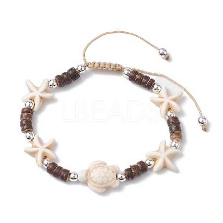 Coconut Braided Bead Bracelets BJEW-JB10078-01-1