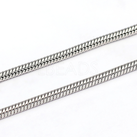 Tarnish Resistant 304 Stainless Steel Round Snake Chains CHS-L001-163-2mm-1