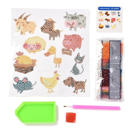 DIY Animal Theme Diamond Painting Stickers Kits For Kids DIY-O016-04-1