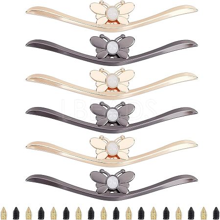 6 Sets 2 Colors Zinc Alloy Bag Concer Protecter PALLOY-CA0001-93-1