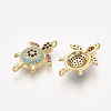 Brass Micro Pave Cubic Zirconia Links X-ZIRC-T008-04G-2