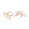 Natural Pearl Dangle Hoop Earrings EJEW-JE04794-02-5